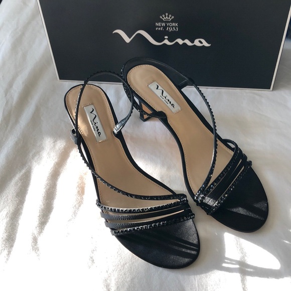 nina gerri evening sandals navy